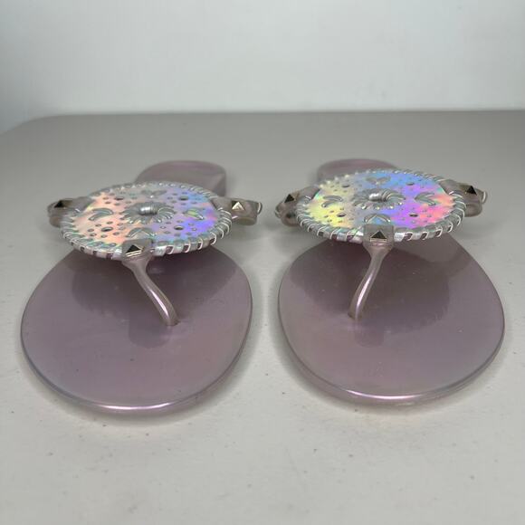 Jack Rogers Hologram Metallic Purple Jelly Thong Sandals Size 10 - Picture 7 of 9